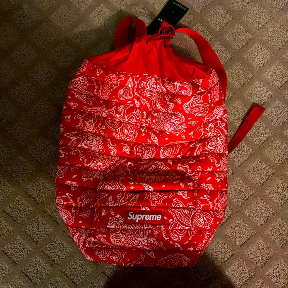 Supreme Red Bandanna Backpack